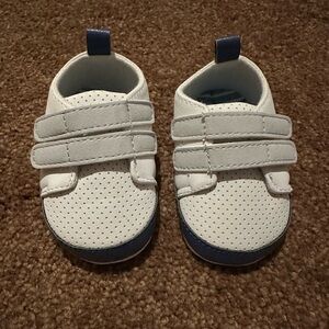 Carter's White and Navy Baby Shoes